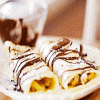 Chocolate crepes for breakfast