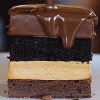 A triple chocolate brownie