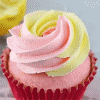 A pink lemonade cupcake